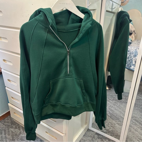 Everglade Deep Green Zip-Up Running Workout Layering Half Zip Sweatshirt Hoodie✨ - Picture 2 of 5
